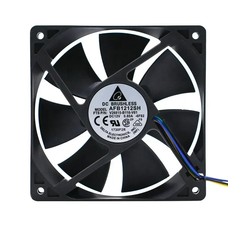 Delta AFB1212SH 12V DC 0.80A 120x120x25 mm 12025 12cm 113CFM 3400RPM PWM Axial Fan Delta AFB1212SH 12V DC 0.80A 120x120x25 mm 12025 12cm 113CFM 3400RPM PWM Axial Fan