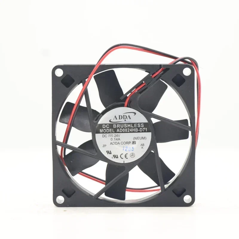 ADDA AD0824HB-D71 24V DC 0.13A 80x80x15MM 8cm 8015 3200RPM 32CFM 3.12W Axial Fan ADDA AD0824HB-D71 24V DC 0.13A 80x80x15MM 8cm 8015 3200RPM 32CFM 3.12W Axial Fan
