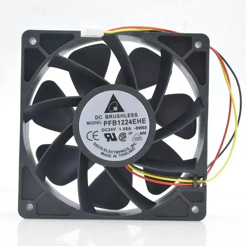 Delta PFB1224EHE-R00 24V DC 1.08A 120x120x38mm 12CM 12038 21.6W 200CFM 4800RPM Axial Fan Delta PFB1224EHE-R00 24V DC 1.08A 120x120x38mm 12CM 12038 21.6W 200CFM 4800RPM Axial Fan