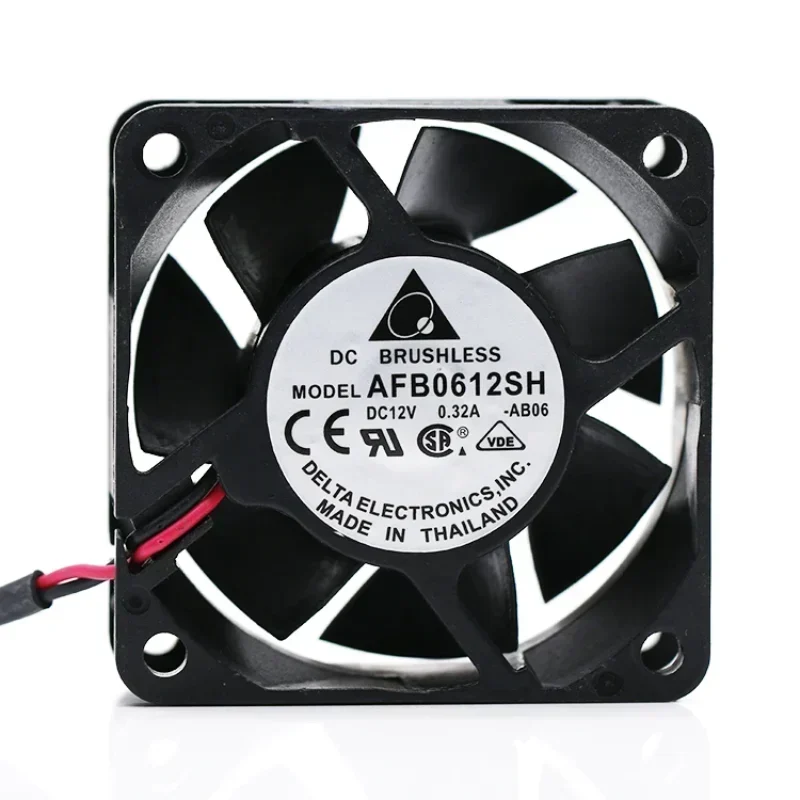 Delta AFB0612SH Electronics Axial Fan 12V DC 0.32A 3.84A 6000RPM 34.1CFM 60x60x25mm for Restaurant Delta AFB0612SH Electronics Axial Fan 12V DC 0.32A 3.84A 6000RPM 34.1CFM 60x60x25mm for Restaurant