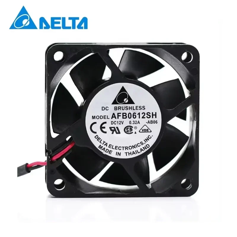 Delta AFB0612SH Electronics Axial Fan 12V DC 0.32A 3.84A 6000RPM 34.1CFM 60x60x25mm for Restaurant