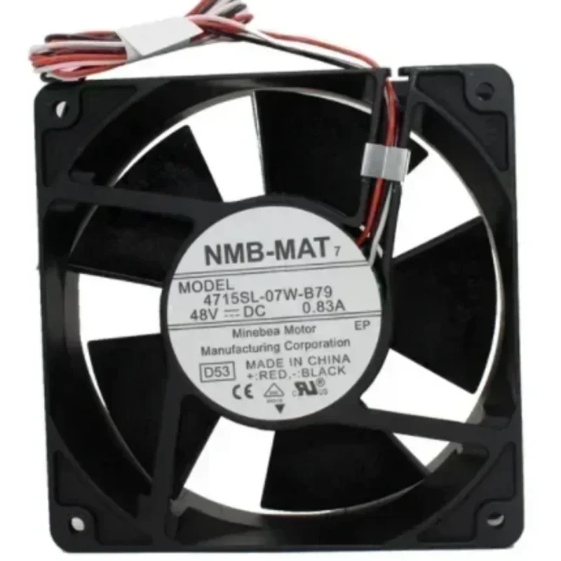 NMB 4715SL-07W-B79 48V DC 120x120x38mm 12038 12cm 39.84W 0.83A 201CFM 5100RPM Axial Fan