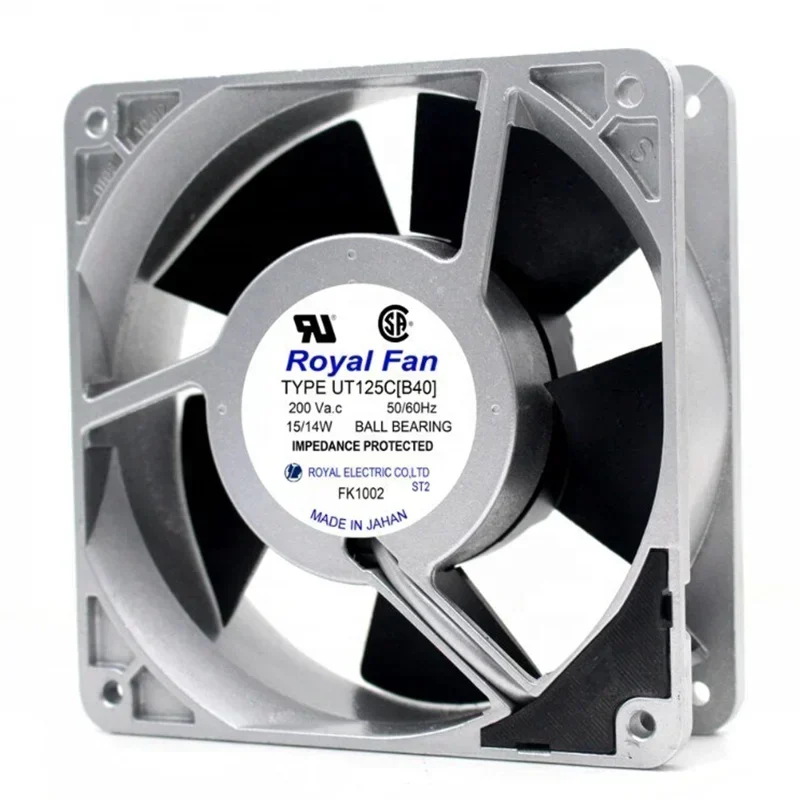 Royal Fan UT125C 200V AC 15/14W 2750RPM 119x119x38mm 12cm 2750RPM 130CFM Axial Fan Royal Fan UT125C 200V AC 15/14W 2750RPM 119x119x38mm 12cm 2750RPM 130CFM Axial Fan