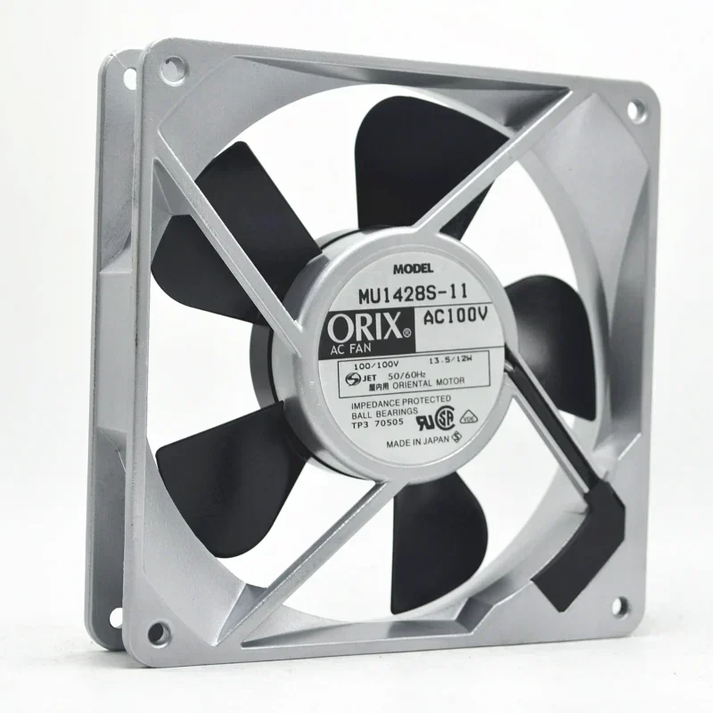 ORIx MU1428S-11 100V AC 13.5/12W 140x140x25mm 14025 14cm 2wires 85.7CFM 2400RPM Aluminum Frame Axial Fan ORIx MU1428S-11 100V AC 13.5/12W 140x140x25mm 14025 14cm 2wires 85.7CFM 2400RPM Aluminum Frame Axial Fan