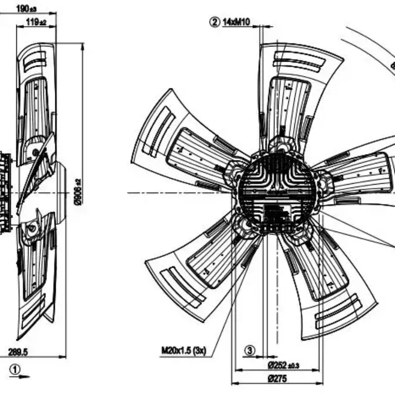 ebmpapst A3G910-AV02-02 380/480V AC 910mm 4.4A 2880W 1000RPM Container Axial Fan A3G910-AV02-01 ebmpapst A3G910-AV02-02 380/480V AC 910mm 4.4A 2880W 1000RPM Container Axial Fan A3G910-AV02-01