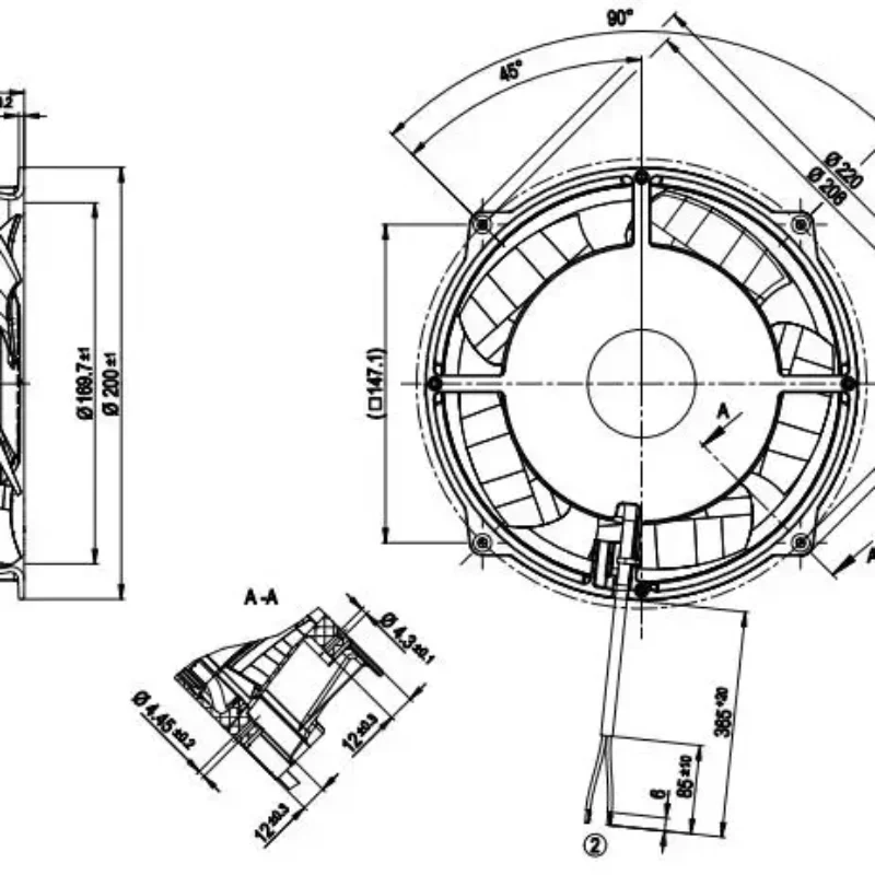 ebmpapst W1G180-AB11-32 M1G074-BF 180mm 48V AC 3200RPM 35W 0.82A IP20 ABB Axial Fan ebmpapst W1G180-AB11-32 M1G074-BF 180mm 48V AC 3200RPM 35W 0.82A IP20 ABB Axial Fan