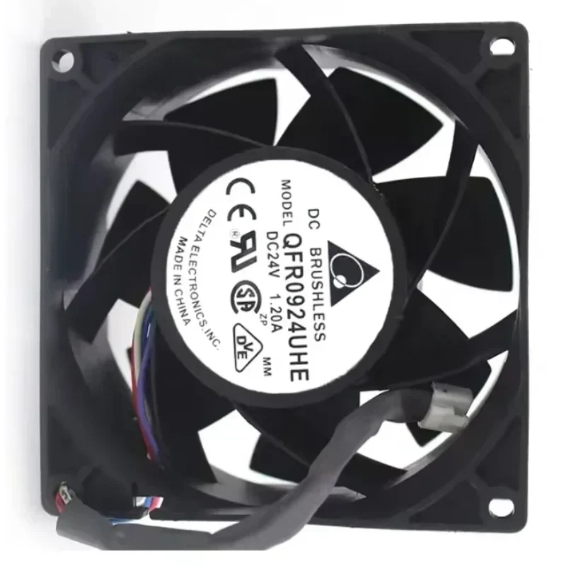 DELTA QFR0924UHE 9038 24V 1.2A 90x90x38mm 5.76W 132CFM 8300RPM Power Axial Fan DELTA QFR0924UHE 9038 24V 1.2A 90x90x38mm 5.76W 132CFM 8300RPM Power Axial Fan