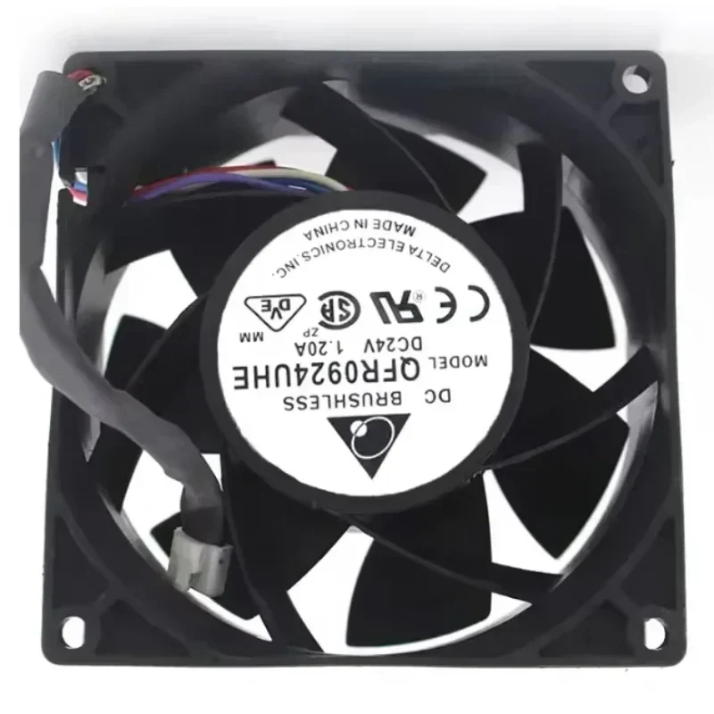 DELTA QFR0924UHE 9038 24V 1.2A 90x90x38mm 5.76W 132CFM 8300RPM Power Axial Fan DELTA QFR0924UHE 9038 24V 1.2A 90x90x38mm 5.76W 132CFM 8300RPM Power Axial Fan