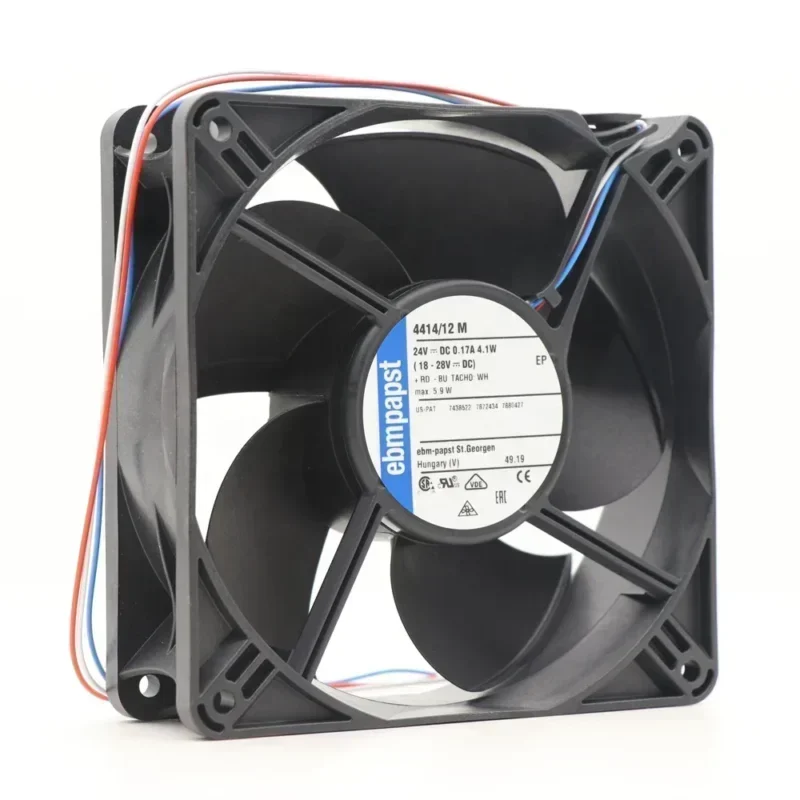 ebmpapst 4414/12M 12038 120x120x38mm 12cm DC 24V 4.1W Axial Fan 4414/2HHP 4414/2N-522 ebmpapst 4414/12M 12038 120x120x38mm 12cm DC 24V 4.1W Axial Fan 4414/2HHP 4414/2N-522