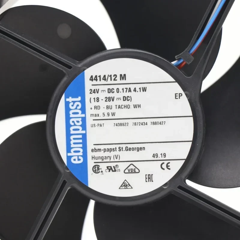 ebmpapst 4414/12M 12038 120x120x38mm 12cm DC 24V 4.1W Axial Fan 4414/2HHP 4414/2N-522 ebmpapst 4414/12M 12038 120x120x38mm 12cm DC 24V 4.1W Axial Fan 4414/2HHP 4414/2N-522