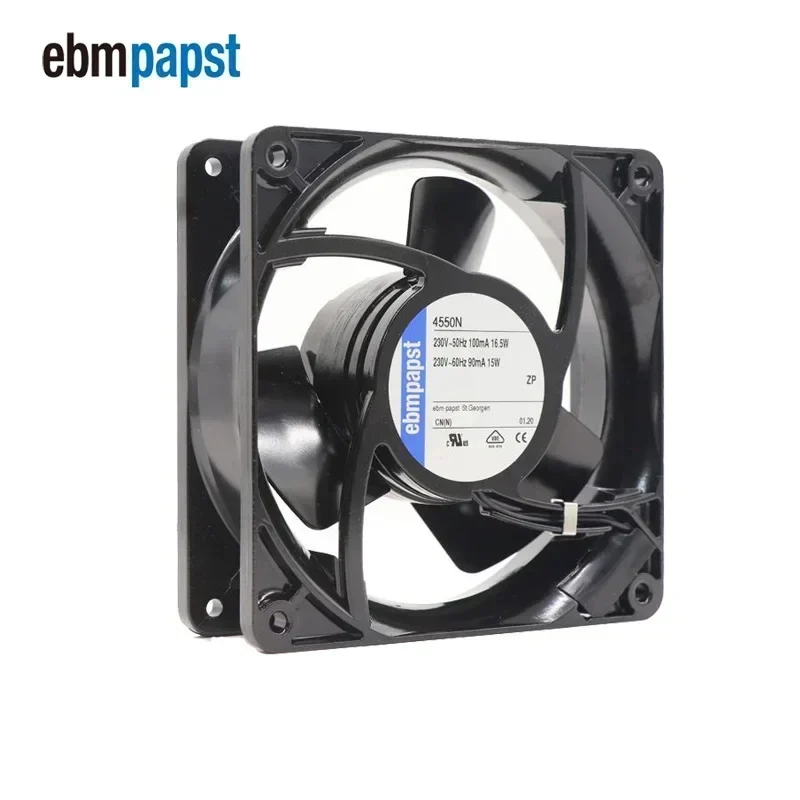 ebmpapst 4550N 119x119x38mm 230V AC 145m3/h 2550rpm 16.5W 12038 12cm Axial Fan ebmpapst 4550N 119x119x38mm 230V AC 145m3/h 2550rpm 16.5W 12038 12cm Axial Fan