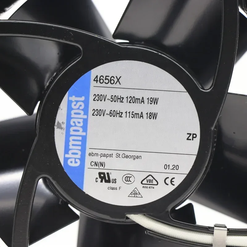 Ebmpapst 4656x 12038 120x120x38mm 230V AC 18W 12cm 160m3/h 2650RPM Square Axial Fan Ebmpapst 4656x 12038 120x120x38mm 230V AC 18W 12cm 160m3/h 2650RPM Square Axial Fan