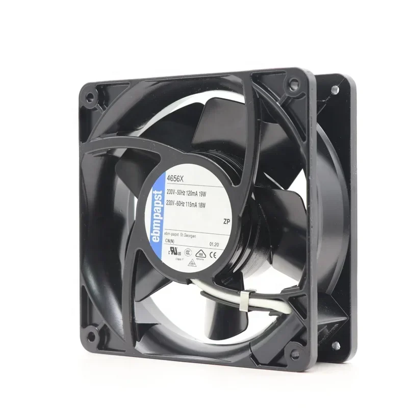 Ebmpapst 4656x 12038 120x120x38mm 230V AC 18W 12cm 160m3/h 2650RPM Square Axial Fan Ebmpapst 4656x 12038 120x120x38mm 230V AC 18W 12cm 160m3/h 2650RPM Square Axial Fan
