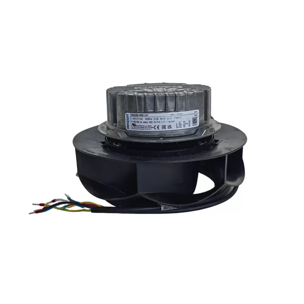 ebmpapst R3G250-RR01-H1 250mm EC Centrifugal Blowers 3740RPM 500W 1355m³/h Plastic Blades Fan 230V Free Standing ebmpapst R3G250-RR01-H1 250mm EC Centrifugal Blowers 3740RPM 500W 1355m³/h Plastic Blades Fan 230V Free Standing