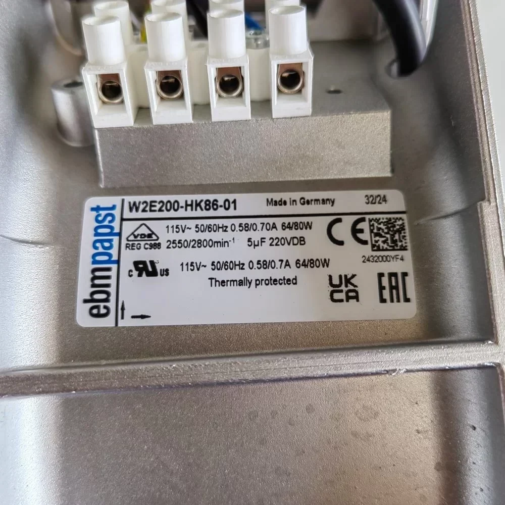 ebmpapst W2E200-HK86-01 200mm AC Axial Fan Stainless Steel Blades 115V 2550rpm 64W IP44 Electric ebmpapst W2E200-HK86-01 200mm AC Axial Fan Stainless Steel Blades 115V 2550rpm 64W IP44 Electric
