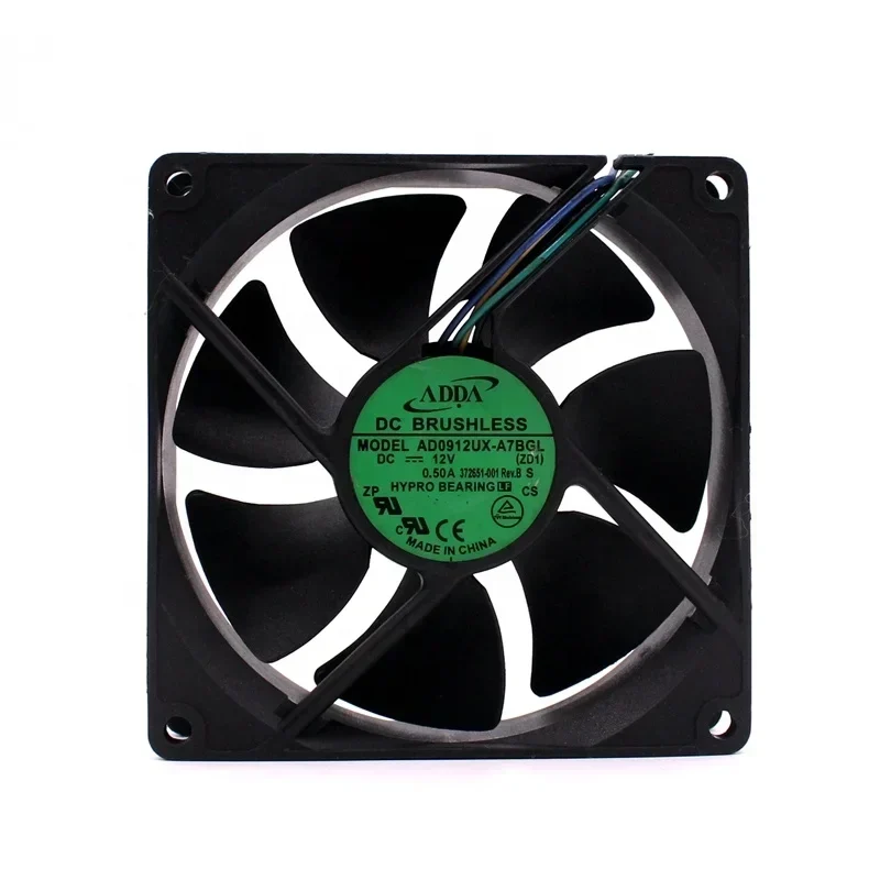 ADDA AD0912Ux-A7BGL 9225 9cm 92x92x25mm 4pin 12V DC 0.50A 3800RPM 56.62CFM CPU Power Axial Fan
