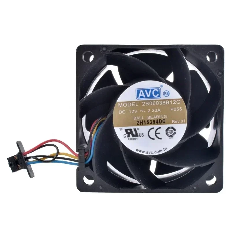 AVC 2B06038B12G 6038 60x60x38mm 6cm 12V DC 2.2A 26.4W 13500RPM 87.87CFM Server Small Fan Silent Fan Construction AC