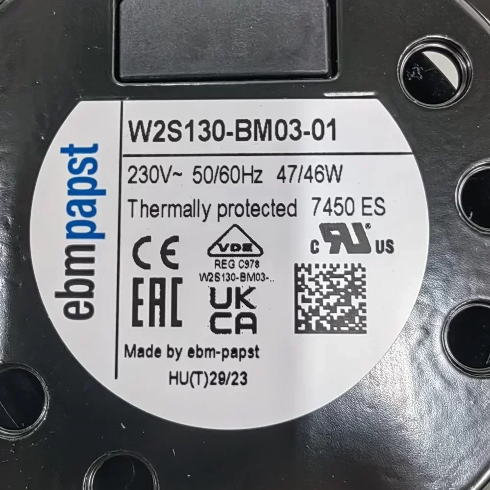 W2S130-BM03-01 AC Axial Fan with 230V Electric Power Source ebmpapst 7450ES Exhaust Fan Spot Goods W2S130-BM03-01 AC Axial Fan with 230V Electric Power Source ebmpapst 7450ES Exhaust Fan Spot Goods