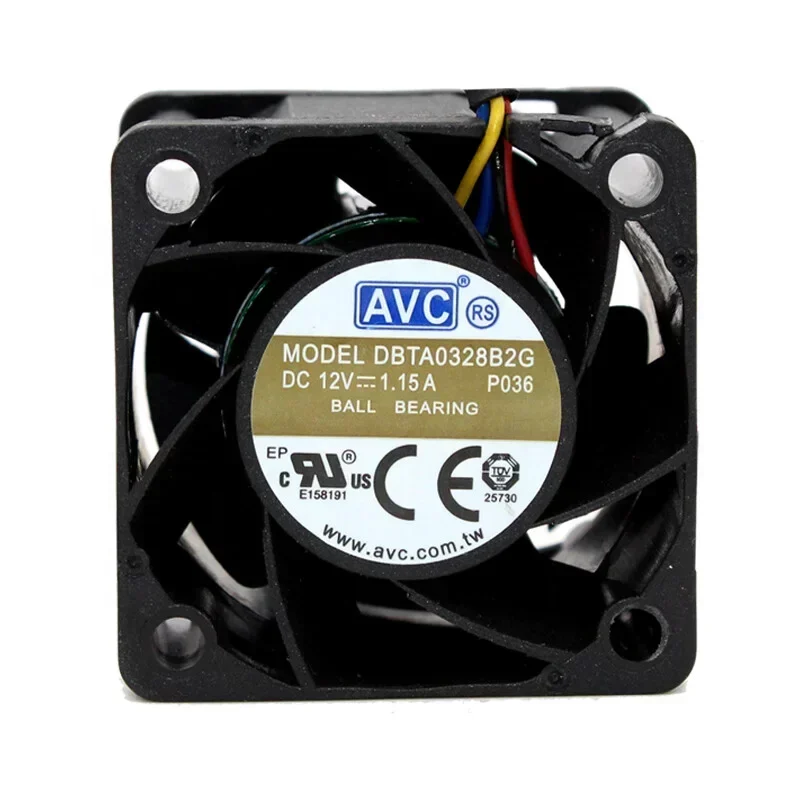 DBTA0328B2G AVC 3828 12V DC 1.15A 3.8cm 38x38x28mm 22000RPM 25CFM High Air Volume Server CPU Axial Fan