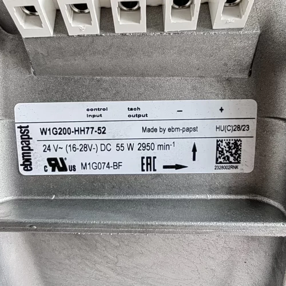 ebmpapst W1G200-HH77-52 EC Axial Fan 200mm 24V 55W 2950RPM 1095m³/h Electric 1095m³/h IP42 Air Ventilation ebmpapst W1G200-HH77-52 EC Axial Fan 200mm 24V 55W 2950RPM 1095m³/h Electric 1095m³/h IP42 Air Ventilation