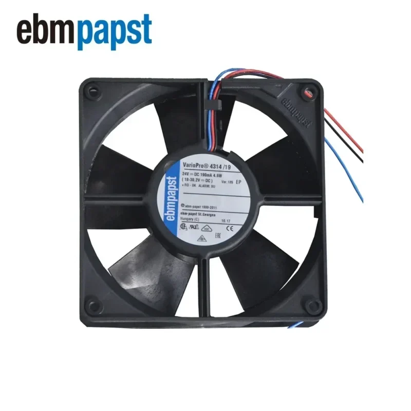 ebmpapst 4314/19-189 119x119x32mm 12cm 4.6W 24V DC 2800rpm 0.19A 606CFM Robot Axial Fan