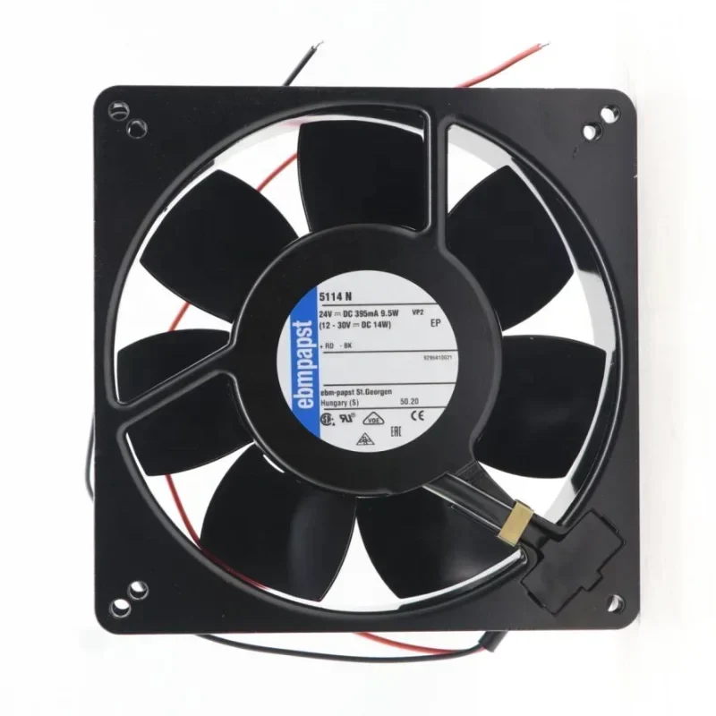 ebmpapst 5114N 24V DC 9W 135x135x38mm 0.38A Resistant All Metal Axial Fan
