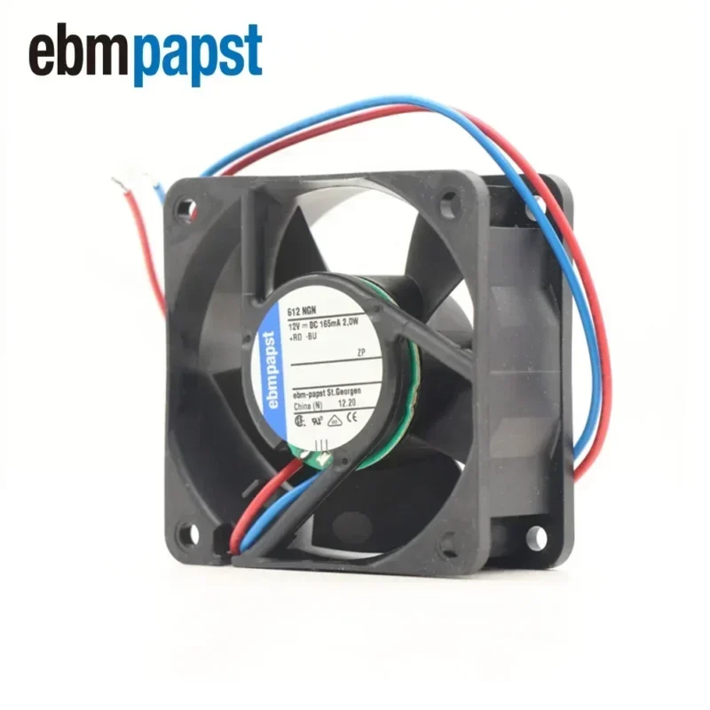 ebmpapst 612NGH 6025 12V DC 2.4 W 6CM 60x60x25mm 0.2A 5600RPM 56m3/h Axial Fan
