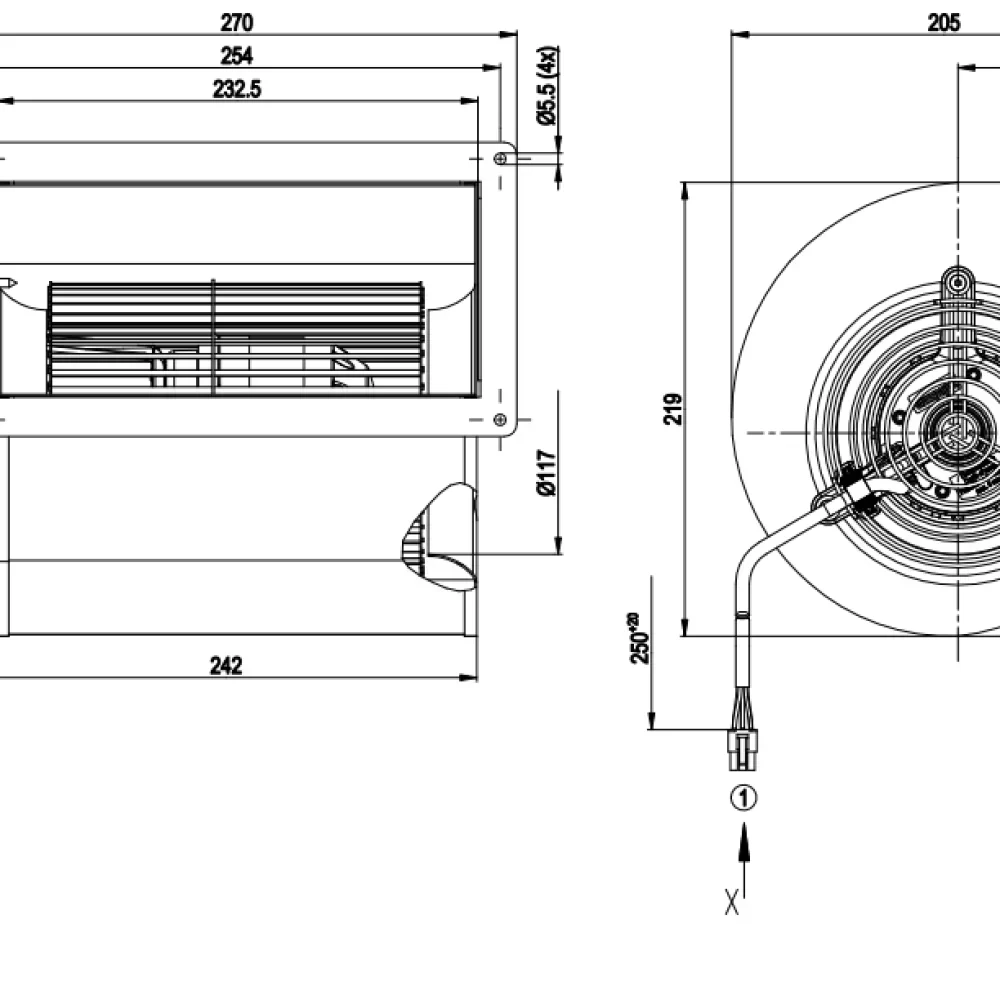 ebmpapst D2D146-AA28-28 AC Centrifugal Fan 146mm 230V 345W 2050RPM Hybrid Bearing Stainless Steel Dual Intake Blower ABB ebmpapst D2D146-AA28-28 AC Centrifugal Fan 146mm 230V 345W 2050RPM Hybrid Bearing Stainless Steel Dual Intake Blower ABB