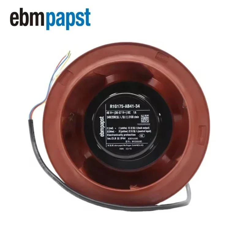 ebmpapst R1G175-AB41-34 48V DC 38W 0.85A 566m3/h 175mm 3100RPM HVAC Centrifugal Fan R1G175-AB63-02