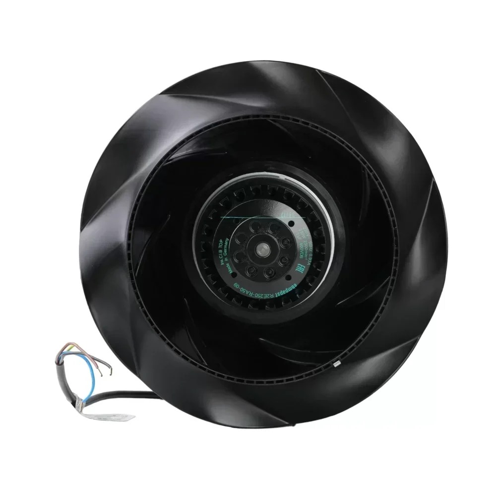 ebmpapst R2E250-AQ05-12 Centrifugal Fan with 230V 220 mm Plastic Blade and Free Standing Mounting