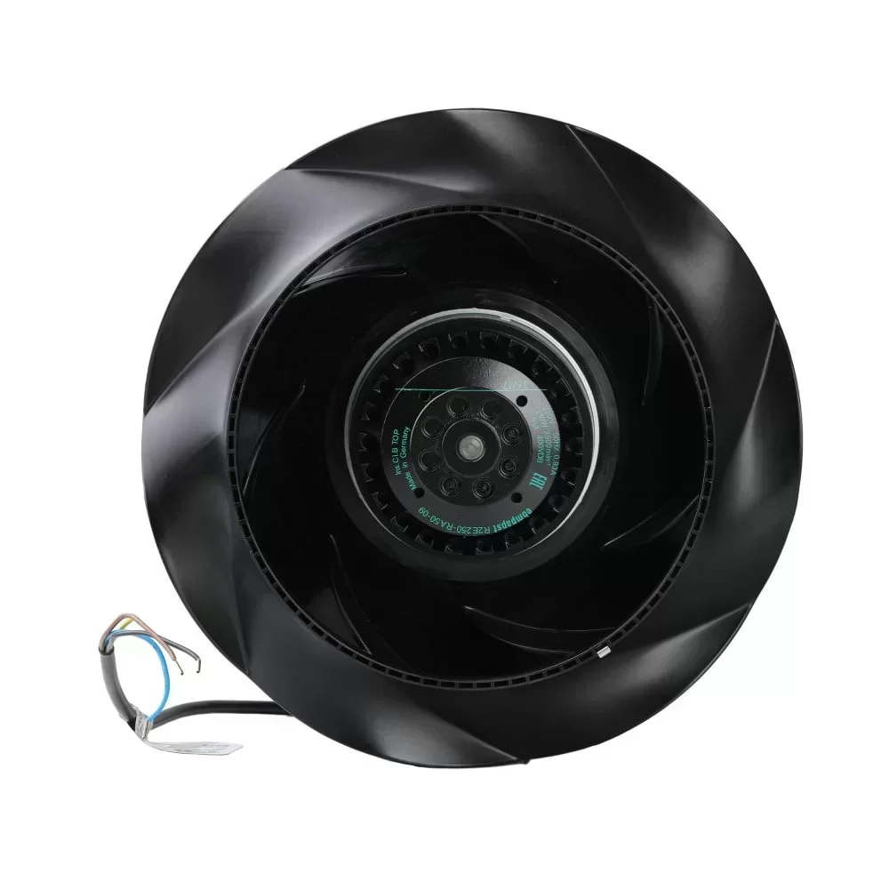 ebmpapst R2E250-RA50-09 Centrifugal Fan with Plastic Blades and 230V 220 mm ebmpapst R2E250-RA50-09 Centrifugal Fan with Plastic Blades and 230V 220 mm