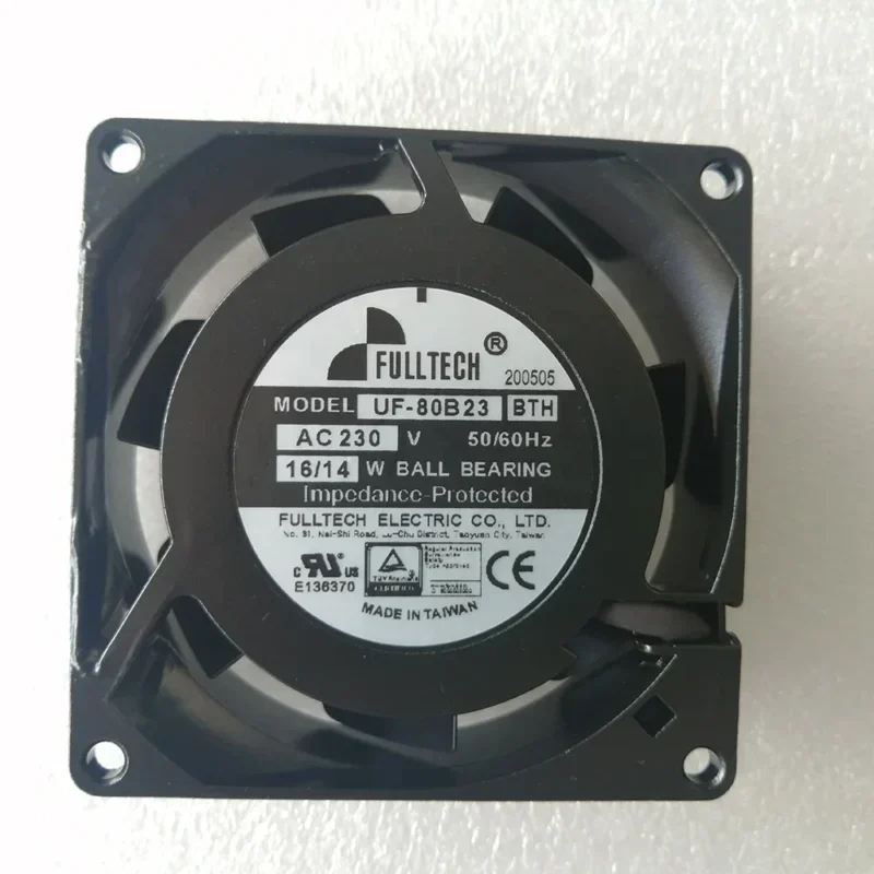 Fulltech UF80B23-BTHR 230V AC 8025 8cm14W 24CFM 80x80x25mm Metal Housing Axial Fan UF-80B23BTH