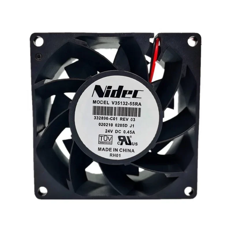 NIDEC V35132-16F V35132-55RA 80x80x38mm 8038 24V DC 8CM Gale Volume Server Axial Fan