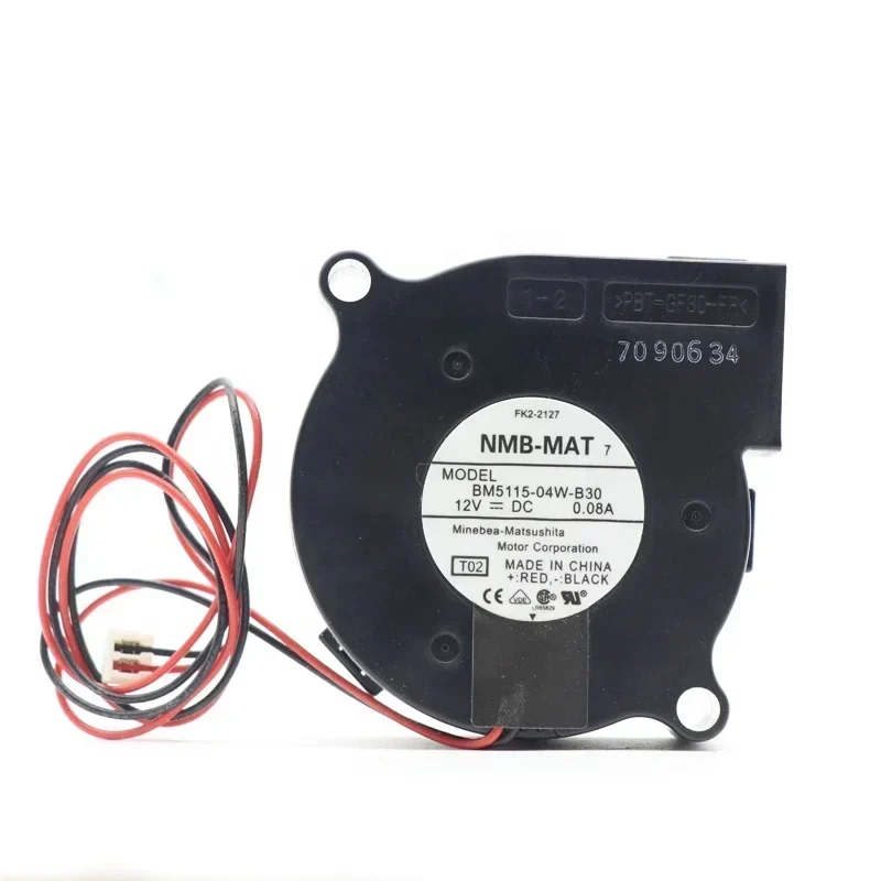 NMB BM5115-04W-B30 5015 12V DC 0.08A 50x50x15mm 5015 5cm 0.72W 0.08A 2.1CFM 3500RPM Chassis Mini Axial Fan