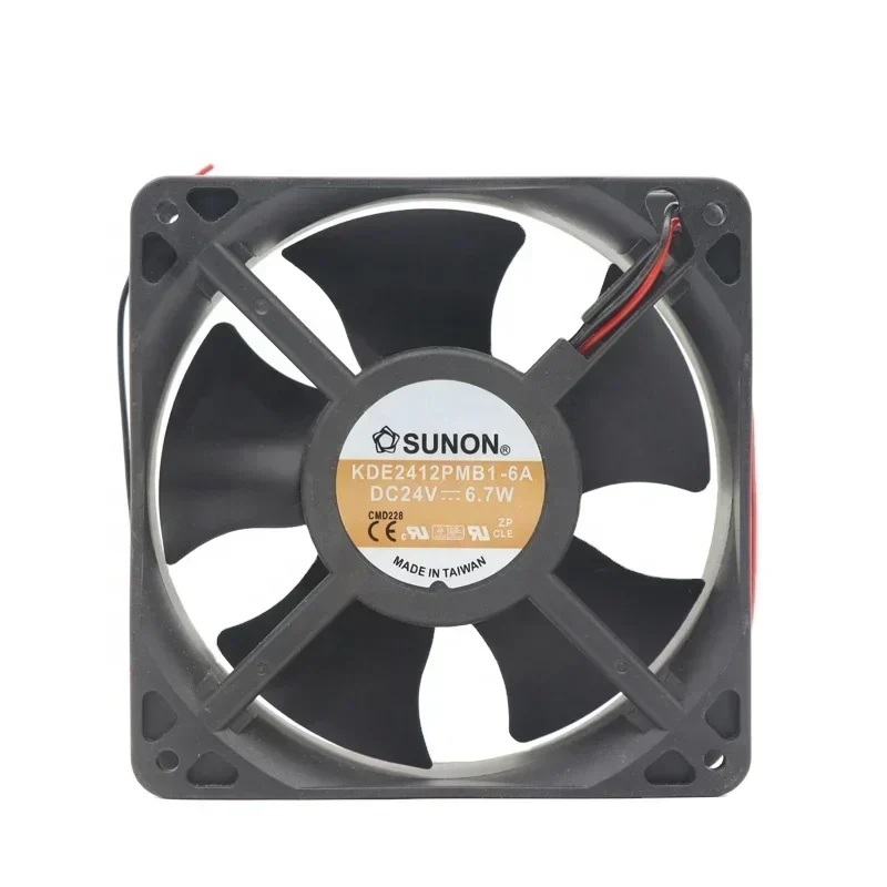 SUNON 12CM 108 CFM 3200RPM Axial Fan KDE2412PMB1-6A 24V DC 10.3W 0.42 12038 120x120x38mm Siemens Plastic for