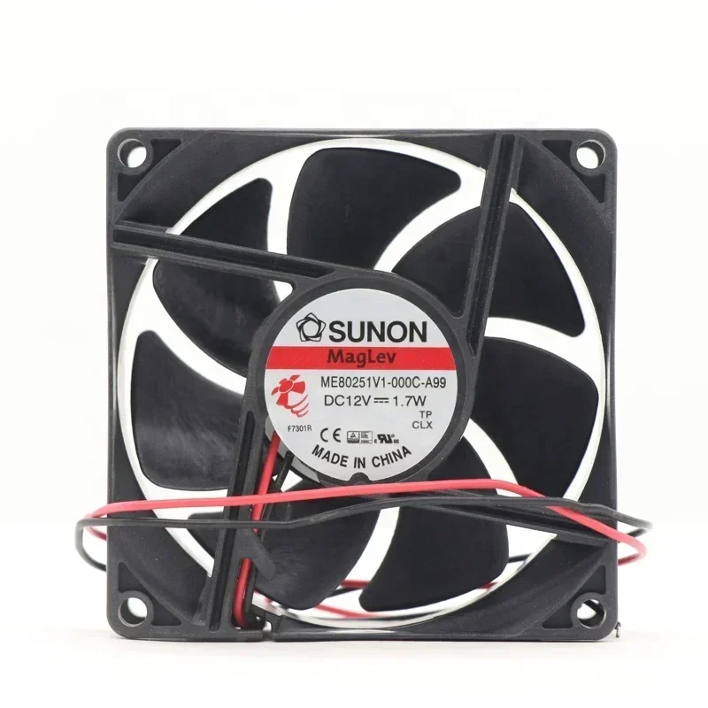 SUNON ME80251V1-000C-A99 12V DC 1.7W 8CM 8025 80x80x25mm 69.7m3/h 33dBA Silent Axial Fan