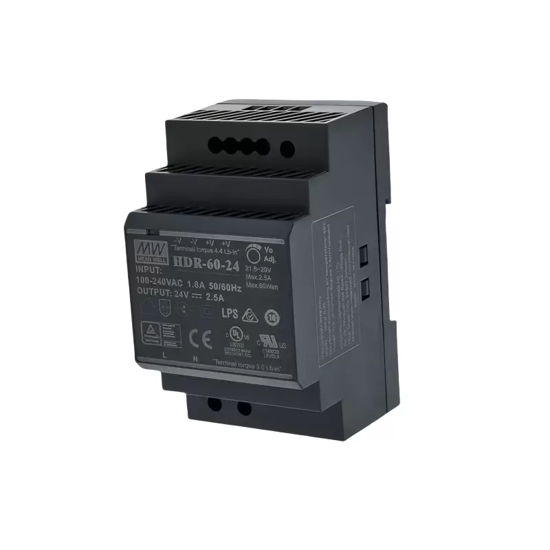 Mean Well HDR-60-24 24v 60W Ultra-Slim DIN Rail-Type Switching Power Supply Mean Well HDR-60-24 24v 60W Ultra-Slim DIN Rail-Type Switching Power Supply