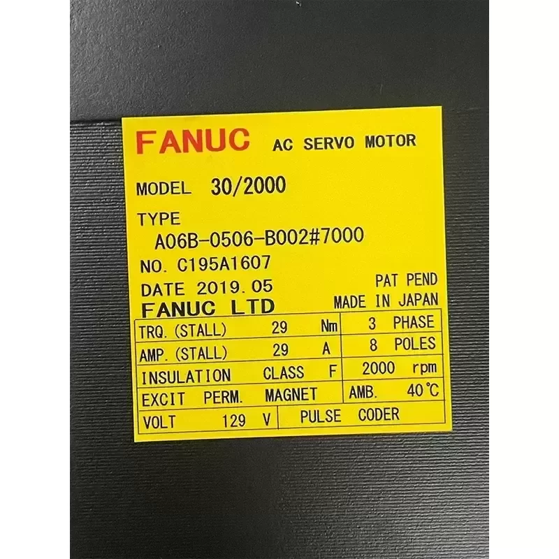 A06B-0506-B002#7000 FANUC Servo Motor A06B-0506-B002#7000 FANUC Servo Motor