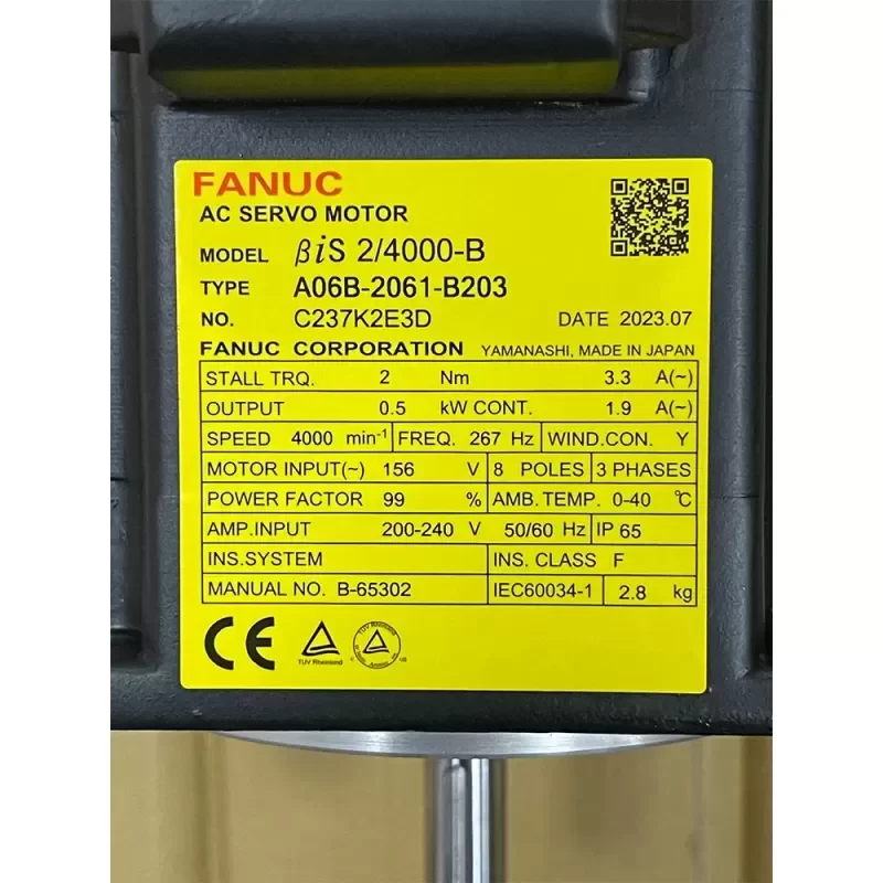 A06B-2061-B203 FANUC A06B2061B203 Servo Motor A06B-2061-B203 FANUC A06B2061B203 Servo Motor
