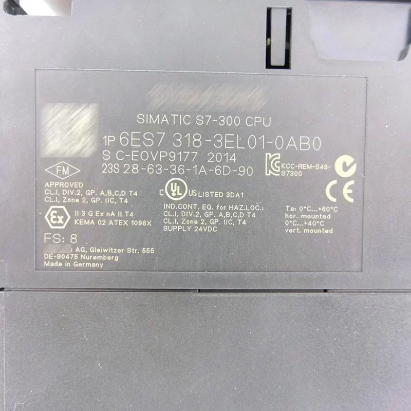 Apply to CNC SIMATIC S7-700 6ES7 318-3EL01-0AB0 PLC Controller Central Processing Unit Expedited Delivery Apply to CNC SIMATIC S7-700 6ES7 318-3EL01-0AB0 PLC Controller Central Processing Unit Expedited Delivery