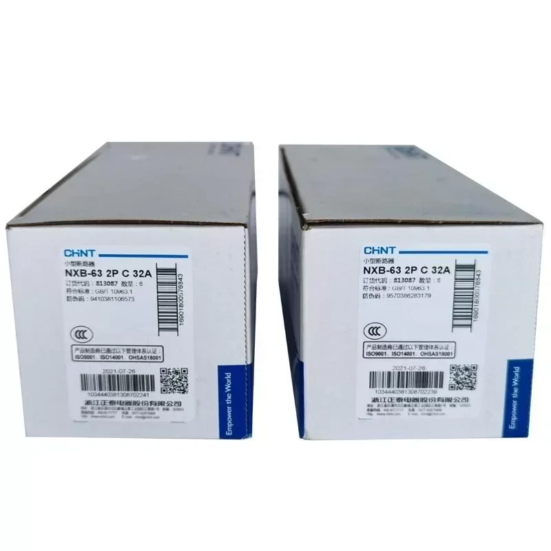 Chint Mini Circuit Breaker NXB-63 1~125A 1P 2P 3P 4P 10ka Breaking Capacity Chint Mini Circuit Breaker NXB-63 1~125A 1P 2P 3P 4P 10ka Breaking Capacity