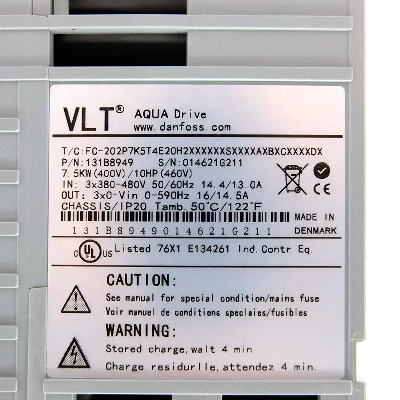 danfoss 131B8949 FC-202P7K5T4E20H2XXXXXXSXXXXAXBXCXXXXDX VLT AQUA Drive FC-202 with Long Warranty danfoss 131B8949 FC-202P7K5T4E20H2XXXXXXSXXXXAXBXCXXXXDX VLT AQUA Drive FC-202 with Long Warranty