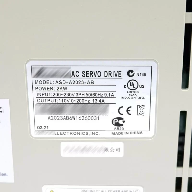 Delta AC Servo Drive ASD-A2023-AB 2KW Motor Drive Delta AC Servo Drive ASD-A2023-AB 2KW Motor Drive