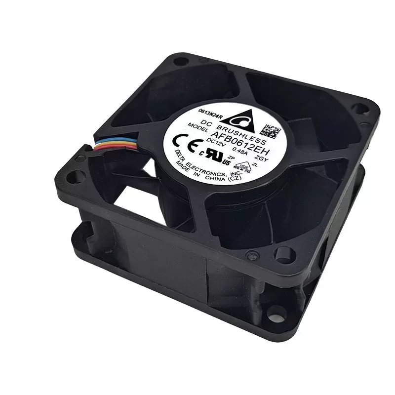 Delta AFB0612Eh-Zgy Centrifugal Fan 12V DC 0.48A Axial Flow 60x60x25.4mm 38.35CFM 6800RPM Ball Bearing Plastic Blades