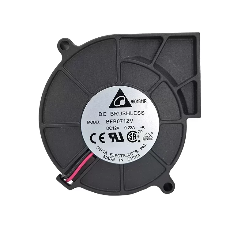 Delta BFB0712M-A 12V 0.22A 75x75x25 Power Ball Bearing Plastic Blade Cooling Flow Blower Fan