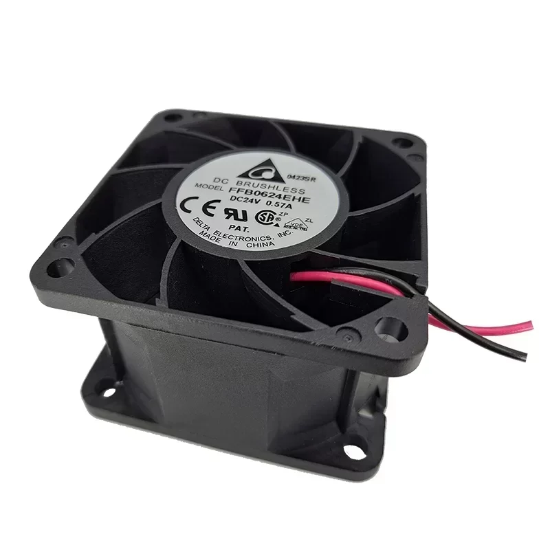 Delta FFB0624EHE 24V DC 0.57A Ball Bearing Cooling Fan 60x60x38mm Plastic Blade Exhaust Fan for Use