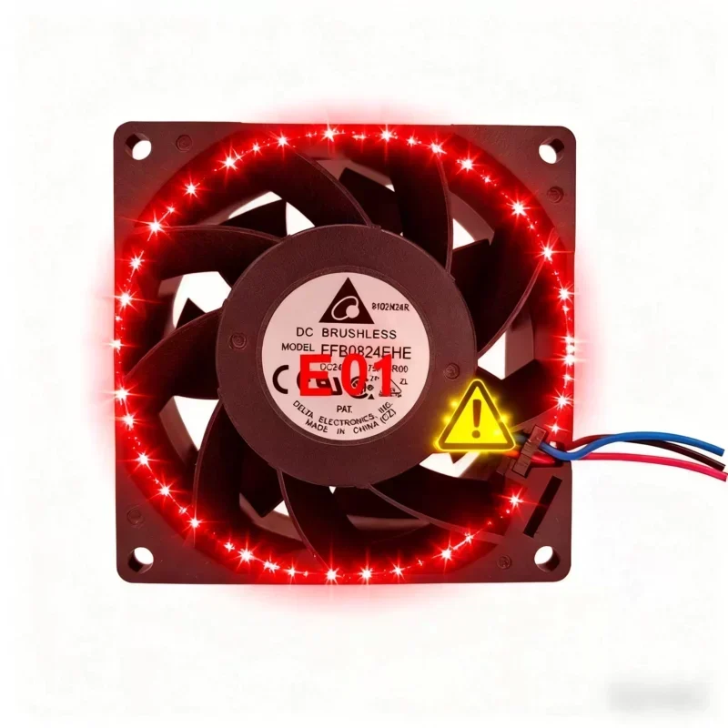 Delta FFB0824EHE-R00 Axial Fan 0.75A Ball Bearing 80x80x38mm 5700RPM 80.16CFM Fault Warning Exhaust Fan