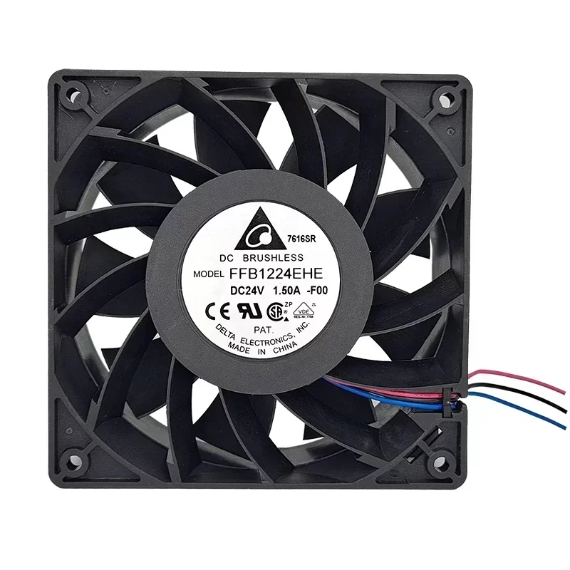 Delta FFB1224EHE-F00 24V DC 1.5A Ball Bearing 120x120x38mm 4000RPM 190CFM Plastic Blade Axial Flow