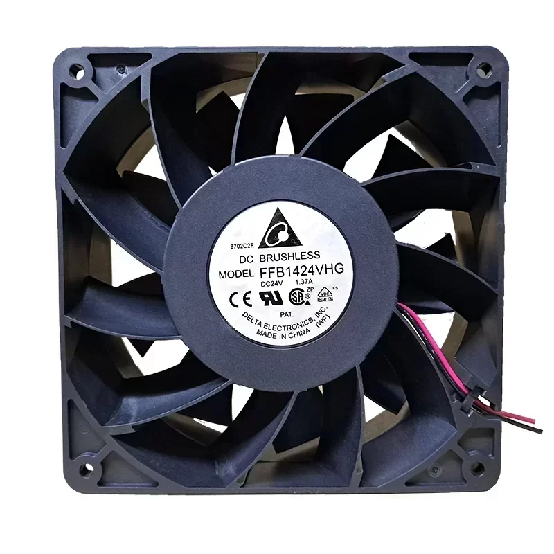 Delta FFB1424VHG 24V DC 1.37A Ball Bearing 140x140x50.8mm 3200RPM 252.11CFM Plastic Blade Exhaust Fan