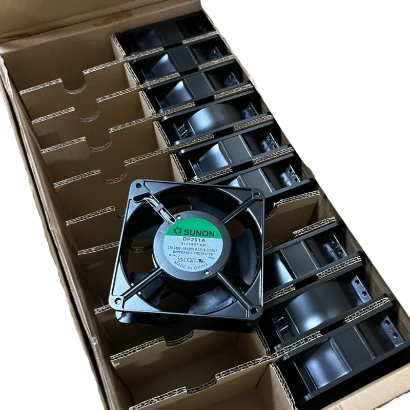 DP201A/2123HBT.GN Sunon AC Duct Axial Ball Fan Aluminum Alloy Blades 220/240 VAC Electric Power Source Ball Bearing
